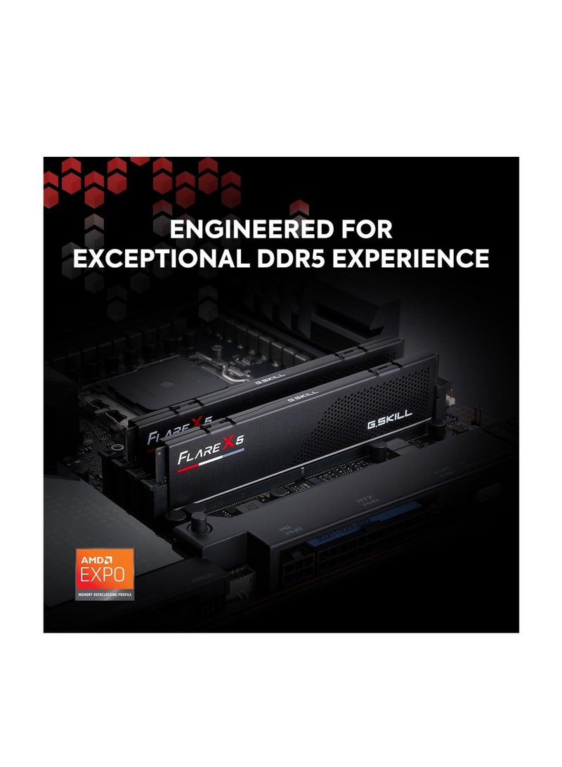 G.Skill G.SKILL 32GB DDR5 Flare X5 6000MHz CL30 1.35V Dual Channel Kit (2x 16GB) AMD EXPO Matte Black - Image 2
