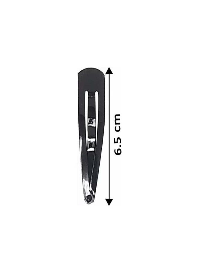 Swiss Hair Accessories Tic Tac Hair Clips for Girls & Women – Pack of 24 (24×6.5 cm) | Durable Metal Tik Tak Pins for Women Girls & Men | Black - Image 2