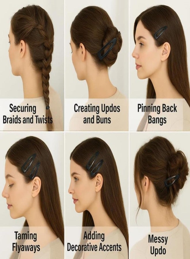 Swiss Hair Accessories Tic Tac Hair Clips for Girls & Women – Pack of 24 (24×6.5 cm) | Durable Metal Tik Tak Pins for Women Girls & Men | Black - Image 5