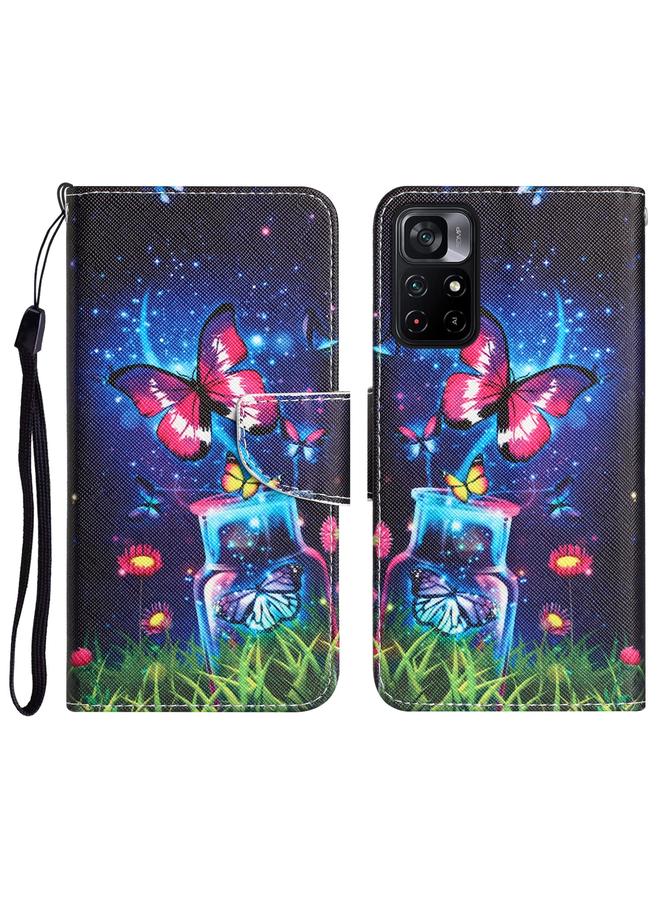 Case For Xiaomi Poco M4 Pro 5G Colored Drawing Leather Phone Case