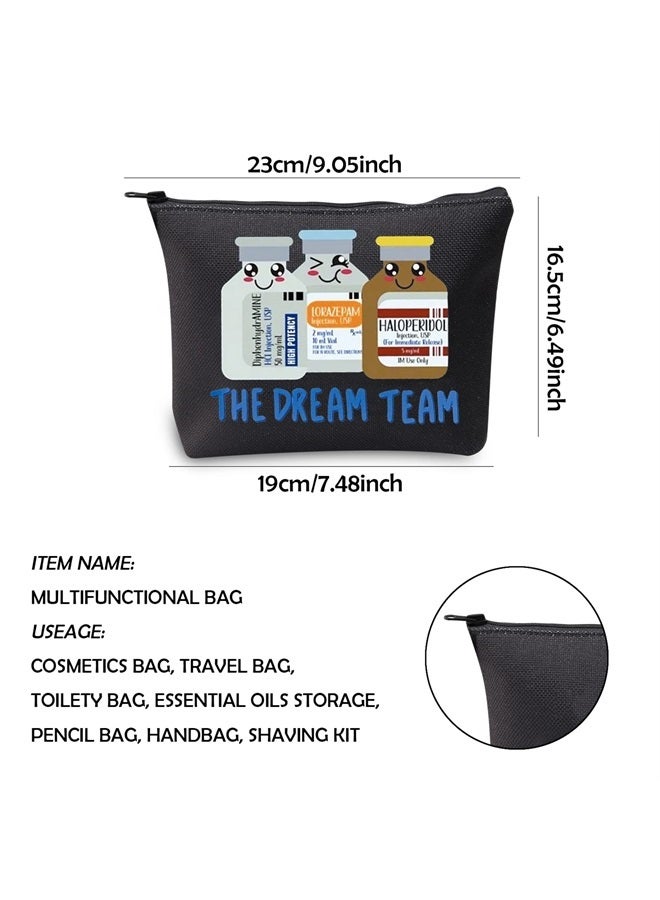 WCGXKO Dream Team Makeup Bag New Nurse Gift The Dream Team Zipper Pouch Makeup Bag (THE DREAM TEAM) - Image 2