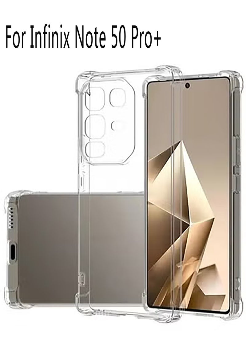 Generic Transparent Anti-drop Case for Infinix Note 50 Pro+ Clear TPU Four Corners Protection Cover Soft funda  - Image 1