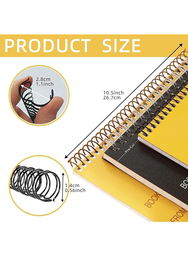 erorex Spiral Binding Coils 14.3Mm 3:1 Pitch 100 Pack Assorted Colors Metal For Notebooks Files Documents - Image 2