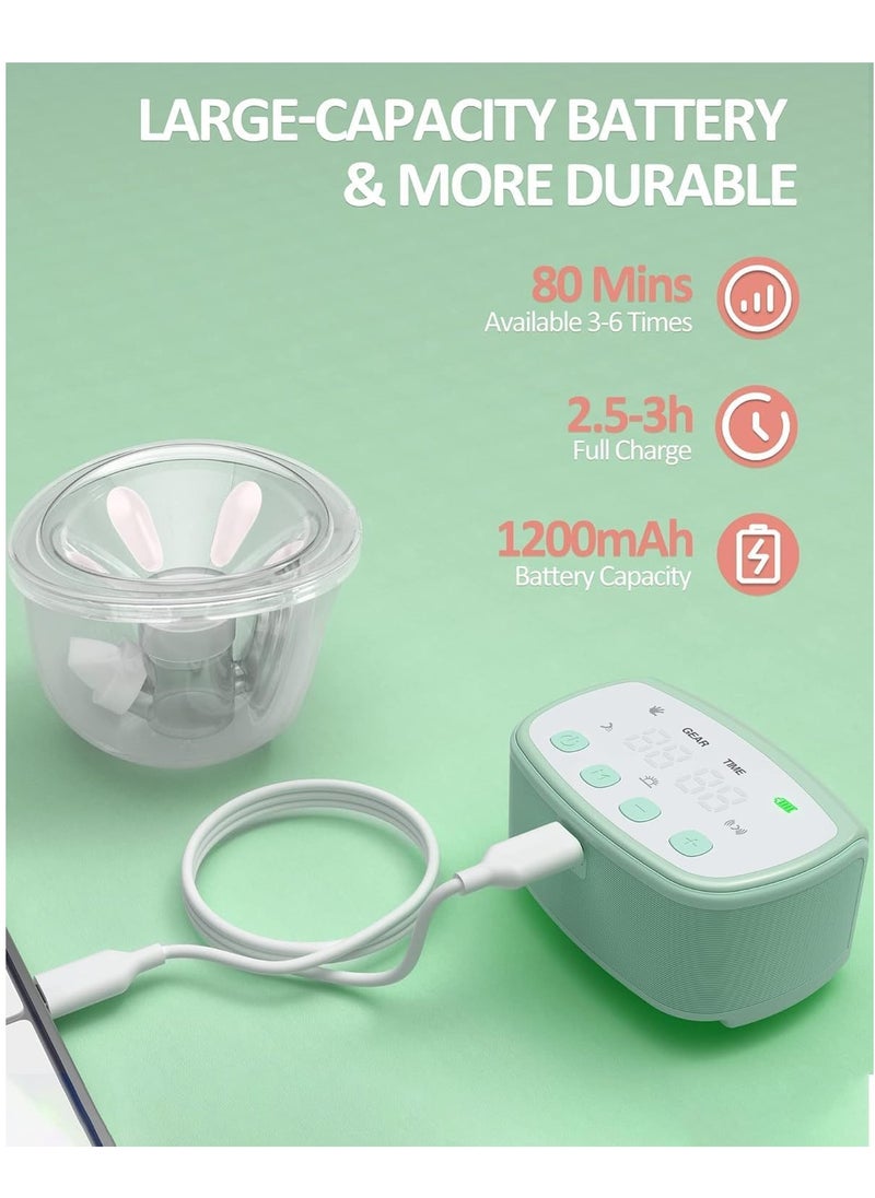 KitchTron - Double Breast Pump, Hands-Free Breast Pump, Wearable Breast Pump, With 2 Modes & 12 Levels, Type-C Rechargeable, Smart LED Display, 3 connectors (17mm, 19mm, 21mm) & 6 breast milk storage bags 250ml - Image 1