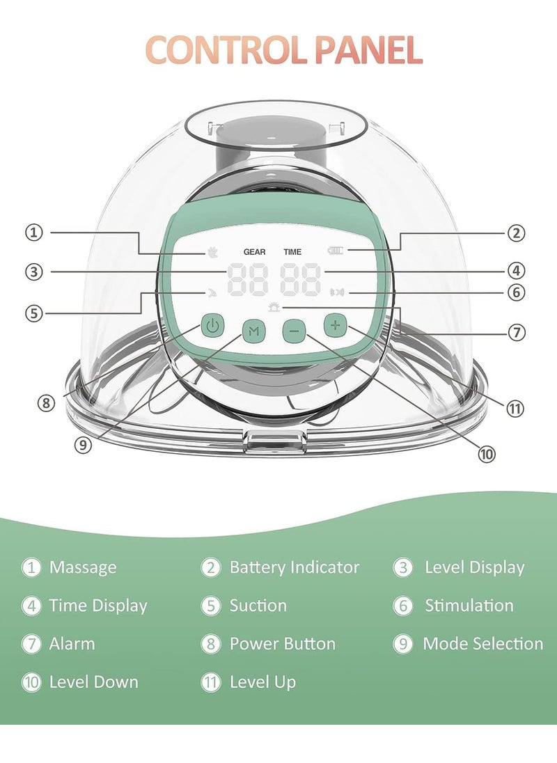 KitchTron - Double Breast Pump, Hands-Free Breast Pump, Wearable Breast Pump, With 2 Modes & 12 Levels, Type-C Rechargeable, Smart LED Display, 3 connectors (17mm, 19mm, 21mm) & 6 breast milk storage bags 250ml - Image 1