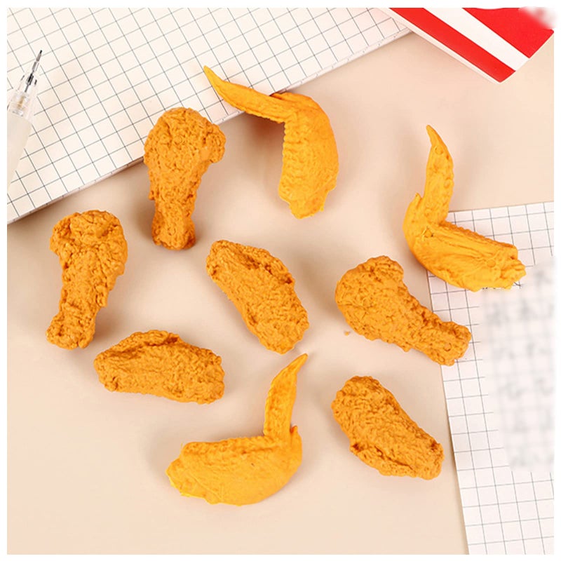 Dreamm Food Erasers 27 Pack Fried Chicken Desk Pet Erasers for Kids Cute Fun School Supplies Prize Gifts Party Favors - Image 1