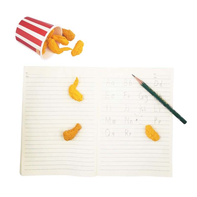 Dreamm Food Erasers 27 Pack Fried Chicken Desk Pet Erasers for Kids Cute Fun School Supplies Prize Gifts Party Favors - Image 5