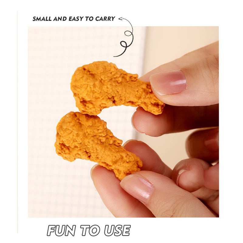 Dreamm Food Erasers 27 Pack Fried Chicken Desk Pet Erasers for Kids Cute Fun School Supplies Prize Gifts Party Favors - Image 4