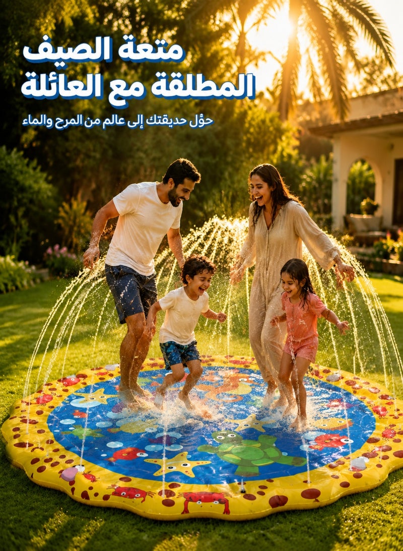 Upgrade 100cm Inflatable Splash Pad for Kids & Toddlers, Water Play Mat, Summer Outdoor Backyard Sprinkler Toy, Thickened PVC, Screen-Free Family Fun (BPA Free) - Image 1
