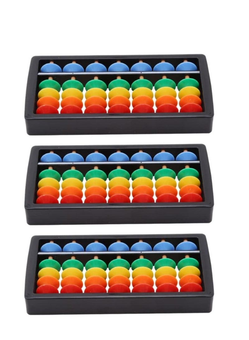 KASTWAVE 3pcs Chinese Abacus Rainbow Color Column Soroban Vintage Chinese Calculator Math Counting Tool Toy for Students Kid - Image 2