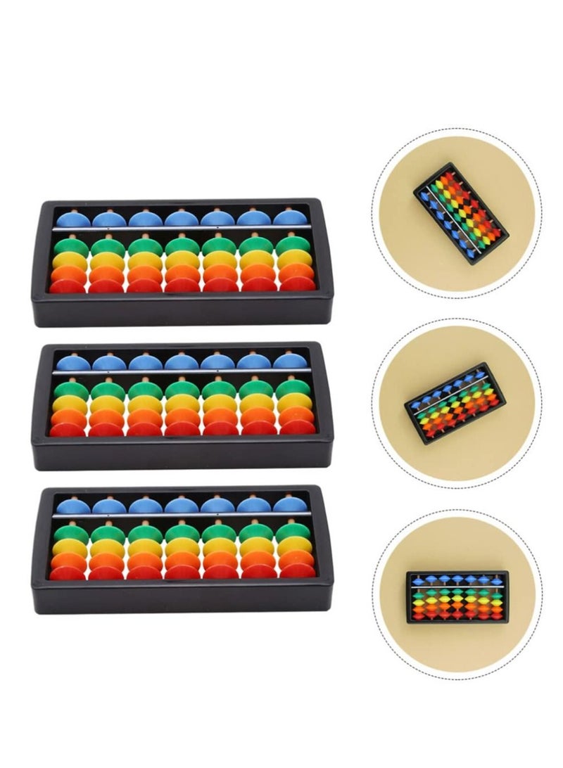 KASTWAVE 3pcs Chinese Abacus Rainbow Color Column Soroban Vintage Chinese Calculator Math Counting Tool Toy for Students Kid - Image 1