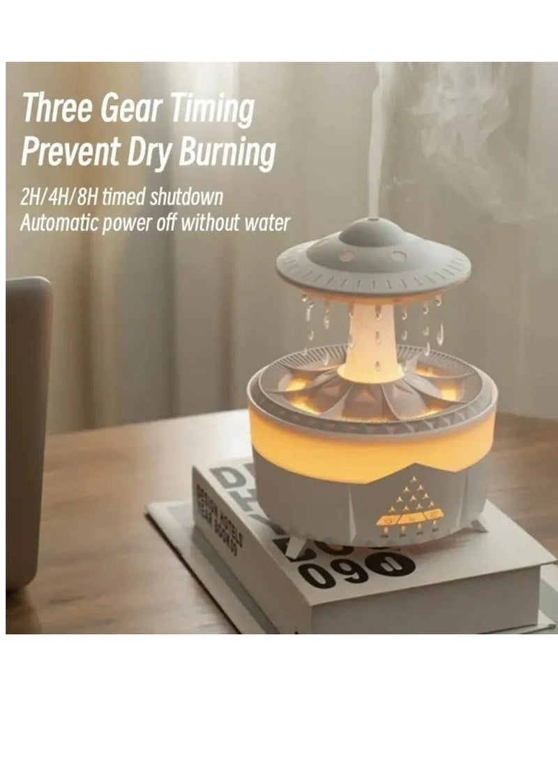 Denx Cloud Rain Humidifier Colorful Light Raindrop Aroma Diffuser with Desktop Fountain Water Drop Sound for Home Office Restaurant - Image 3