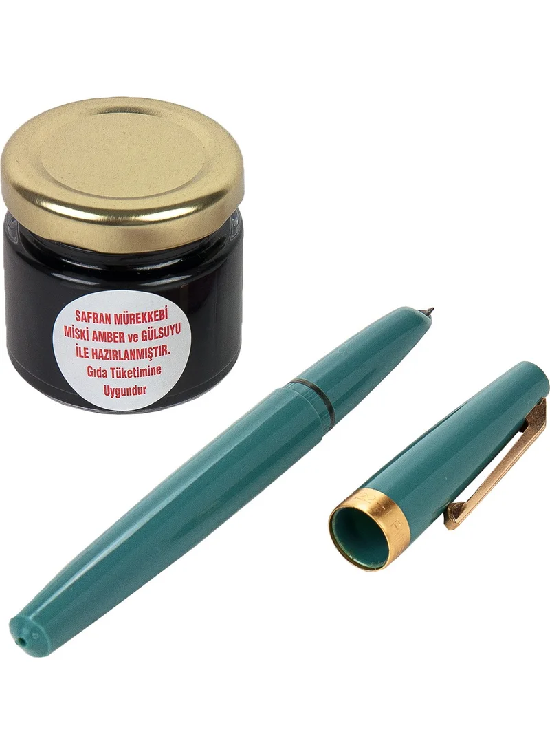 İhvan Online Red Saffron Ink and Green Color Saffron Pen Set 40 gr