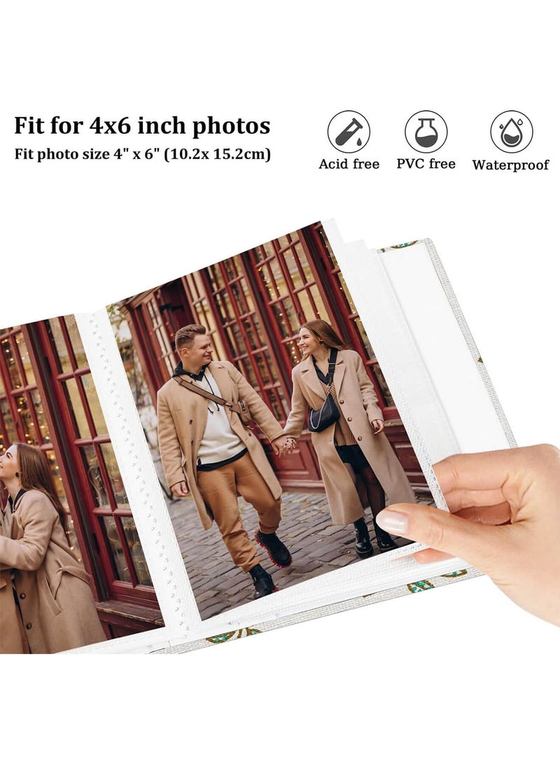 كوكنا ألبوم صور 100 صورة مقاس 4x6 إنش، ألبوم ذكريات بغلاف كتان، هدية مميزة لأعياد الميلاد والزواج والذكرى السنوية - Image 4