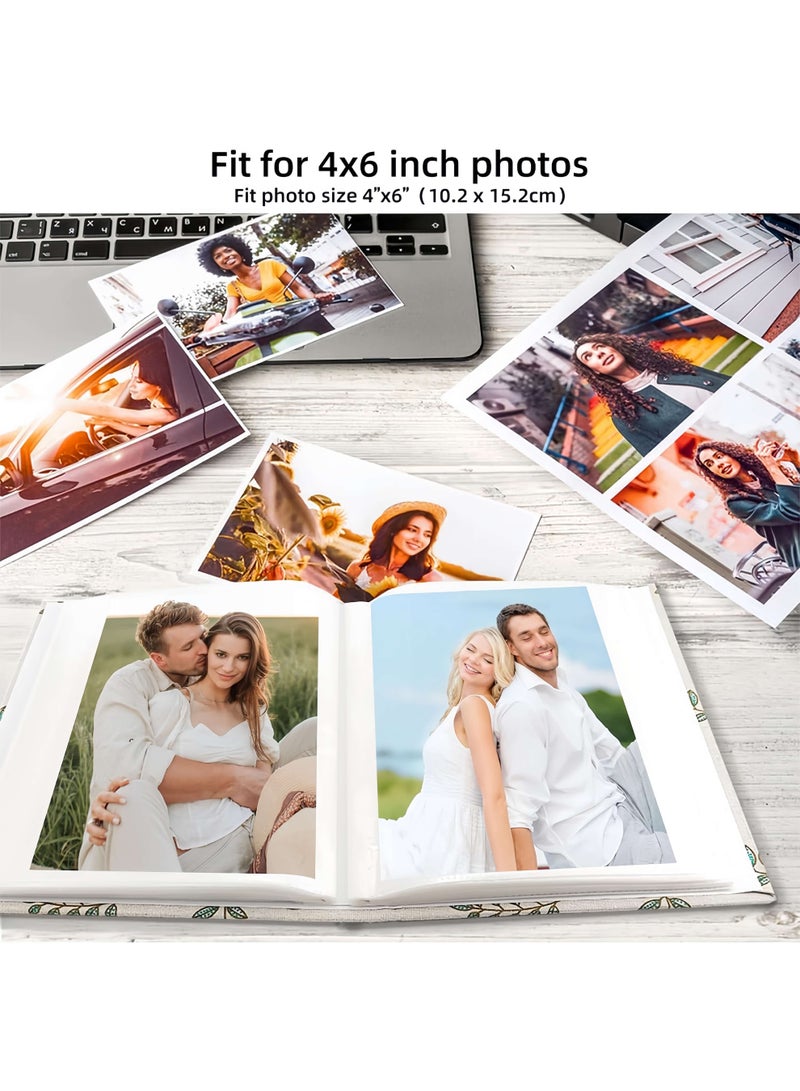 كوكنا ألبوم صور 100 صورة مقاس 4x6 إنش، ألبوم ذكريات بغلاف كتان، هدية مميزة لأعياد الميلاد والزواج والذكرى السنوية - Image 3