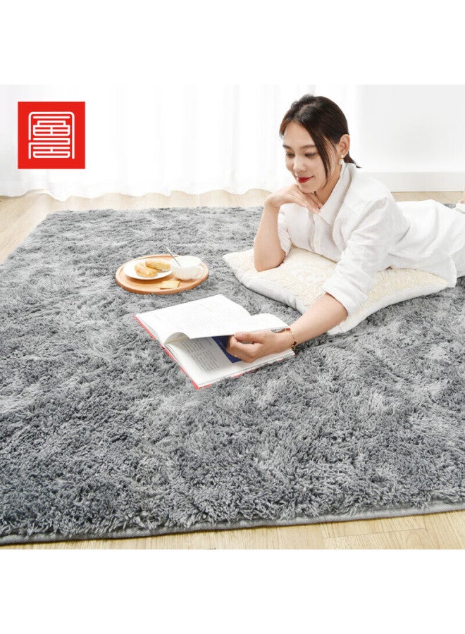 Foojo Non-adhesive Velvet Large Carpet, Ultra-soft, For Living Room And Bedroom, Non-slip, Suitable For Floor Heating, 160*230cm, Gradient Gray - Image 1