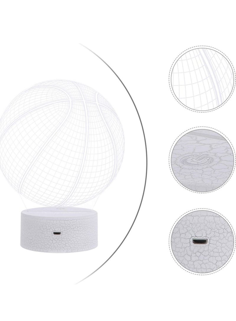 althiqahkey 3D Basketball Night Light Basketball Multiple Colour Lamp Round Smart Touch Switch LED Lighting for Sport Lovers Boys Girls Kids Toys Decorations No Dry Battery - Image 3