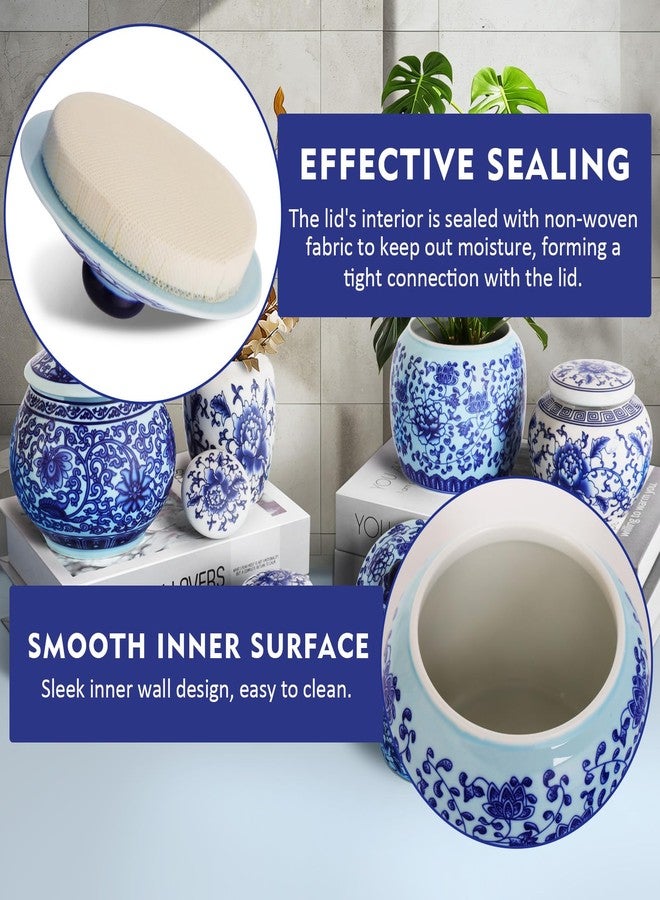 RMERVE Set of 6 Small Blue and White Porcelain Vases Blue Chinoiserie Decor Gifts Ceramic Flower Vases Classic vase Decor for Home Bedroom Table Accent Shelf Tabletop Decor - Image 3