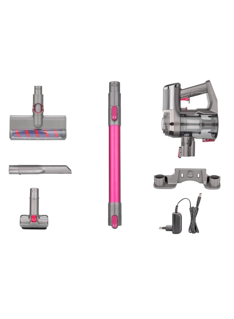 سويس برو+ مكنسة كهربائية لاسلكية – قدرة 150 واط – محمولة لاسلكية مع نظام ترشيح بـ4 طبقات – سعة غبار 0.6 لتر – لون وردي - Image 2