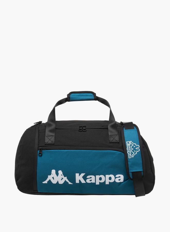 Kappa Logo Print Duffle Bag with Detachable Strap - Image 1
