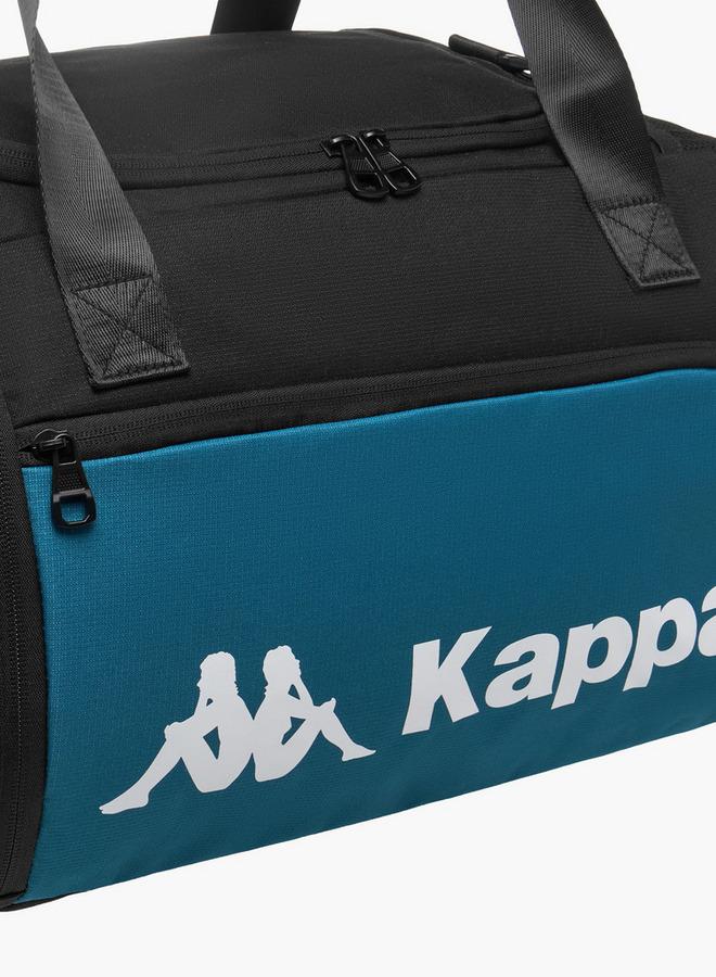 Kappa Logo Print Duffle Bag with Detachable Strap - Image 4