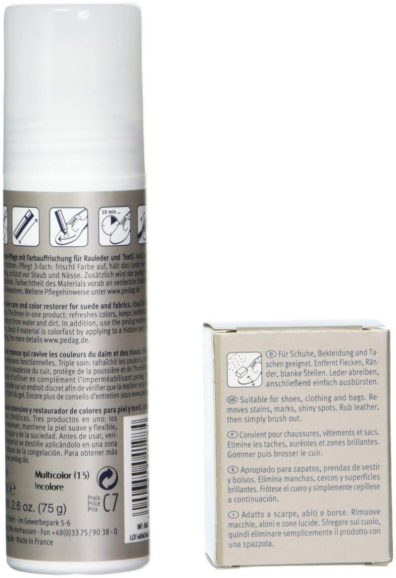 pedag Suede Cleaner and Textile Color Restorer, 3 pc Cleaning and Care Kit for Shoes and Boots, Made in Germany, Neutral Multi Color - Image 2