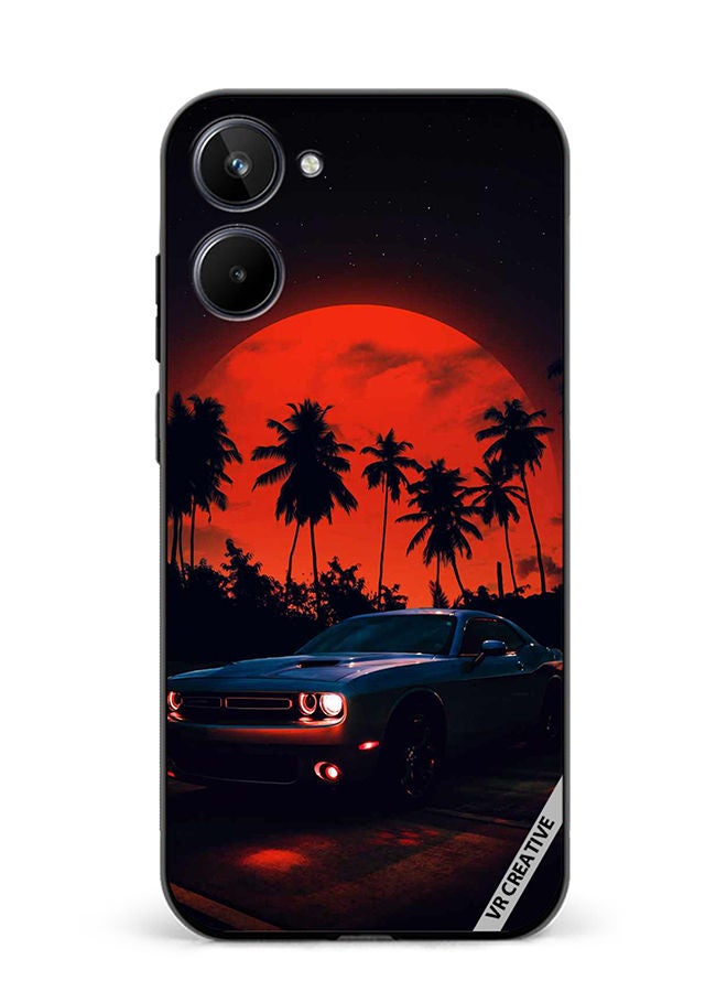 VR CREATIVE غطاء حماية لهاتف ريلمي 10 بتصميم سيارة عتيقة متعدد الألوان - Image 1