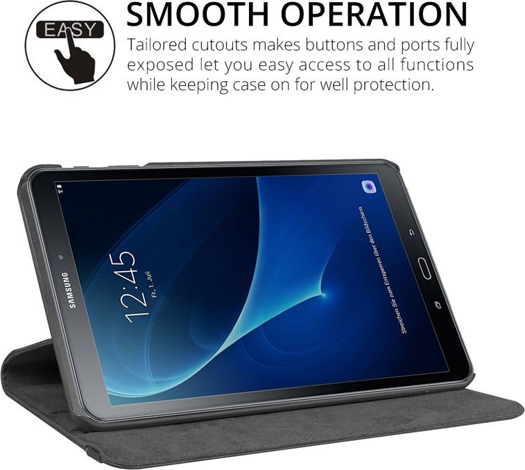 FUJIMAX Samsung Galaxy Tab A SM-T590 Rotating Leather Case with Horizontal and Vertical Stand (SM-T590,T595,T597)