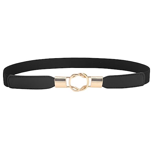 REDHORNS Elastic Fabric Waist Belt for Women Dresses Elegant Vintage Design Stretchy Slim Ladies Belt for Saree Girls Jeans - Free Size (GRP-LD37BK_Black) - Image 1