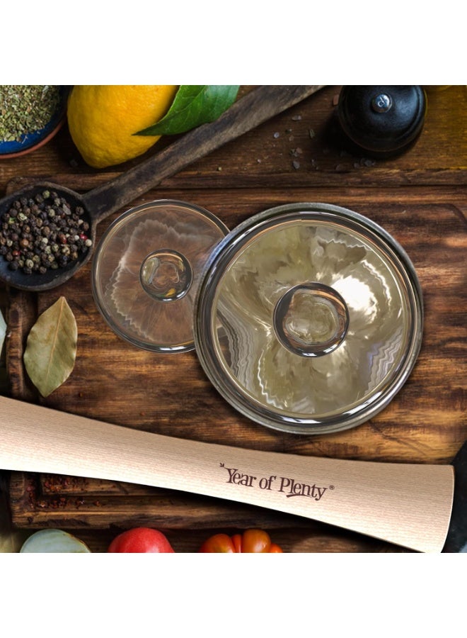 Year of Plenty أوزان التخمر من عام الوفرة - مقبض غير قابل للانزلاق - لتخمر مخلل الملفوف، المخللات، الكيمتشي في برطمانات ميسون ذات الفم العريض - خالية من الرصاص/الكادميوم - (مجموعة من 4) - Image 3