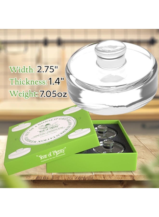 Year of Plenty أوزان التخمر من عام الوفرة - مقبض غير قابل للانزلاق - لتخمر مخلل الملفوف، المخللات، الكيمتشي في برطمانات ميسون ذات الفم العريض - خالية من الرصاص/الكادميوم - (مجموعة من 4) - Image 4