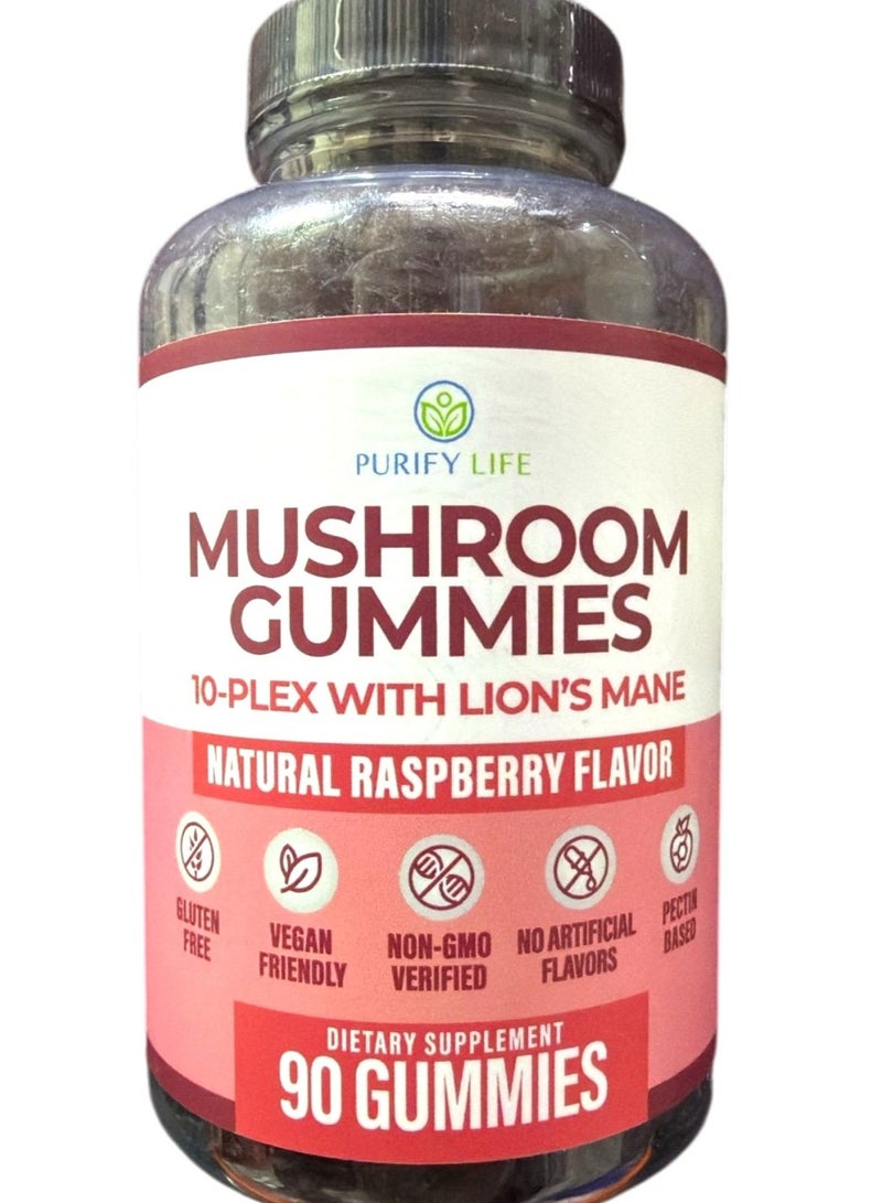 Purify Life World's First 10-Plex, Mushroom Lions Mane, 90 Gummies Packaging May Vary - Image 1
