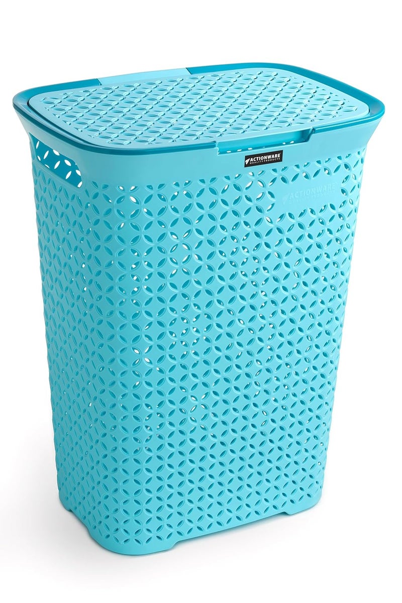Actionware Laundry BagBasket with lid Aero Blue 50 Ltrs - Image 1