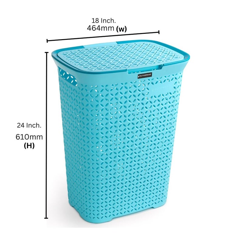 Actionware Laundry BagBasket with lid Aero Blue 50 Ltrs - Image 2