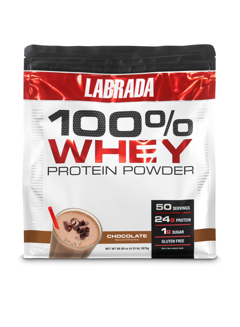 LABRADA 100% Whey Protein Powder Chocolate 4.13 lbs - Image 1