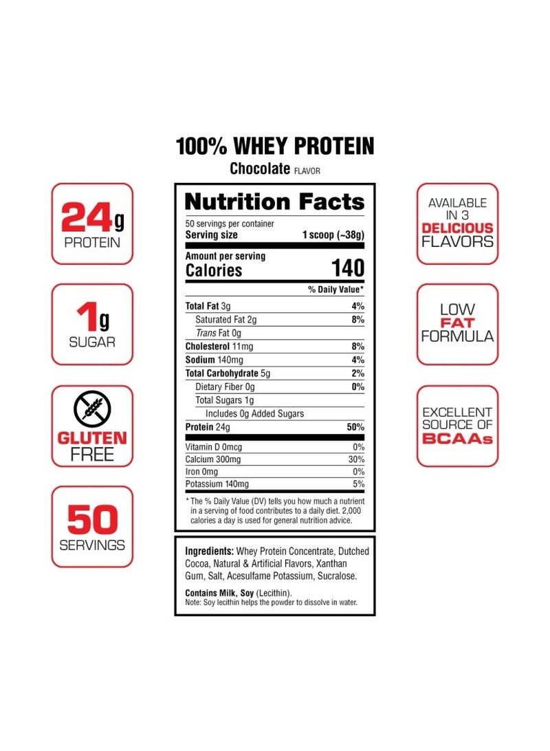LABRADA 100% Whey Protein Powder Chocolate 4.13 lbs - Image 2