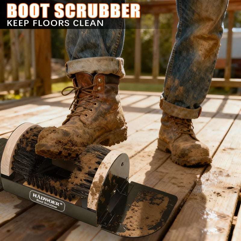 Hadwoer Boot Brush Scraper Outdoor â€“ Heavy Duty Boot Scrubber & Shoe Cleaner Brush with Sturdy Bristles â€“ Resistant Boot Cleaner for Mud, Dirt & Snow â€“ Durable Outdoor Boot Scrapers with Brushes - Image 3
