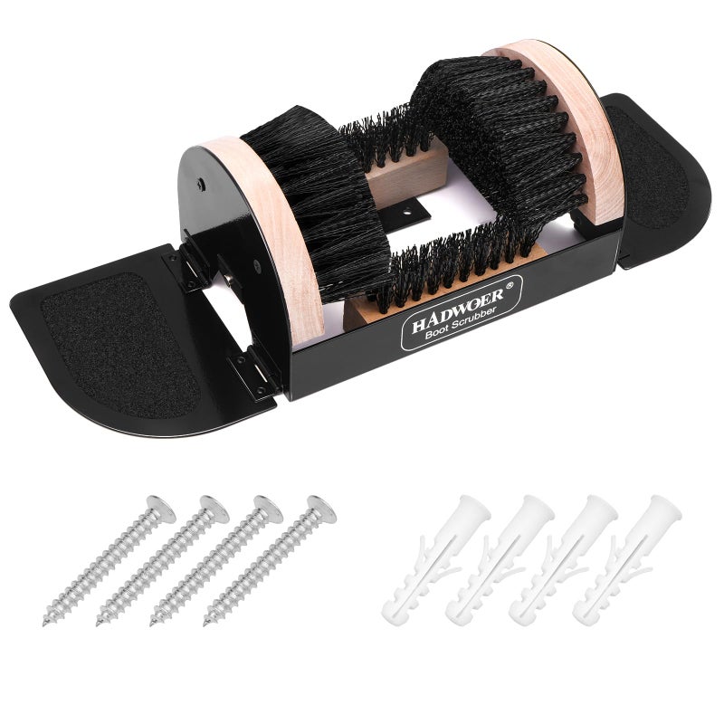 Hadwoer Boot Brush Scraper Outdoor â€“ Heavy Duty Boot Scrubber & Shoe Cleaner Brush with Sturdy Bristles â€“ Resistant Boot Cleaner for Mud, Dirt & Snow â€“ Durable Outdoor Boot Scrapers with Brushes - Image 1