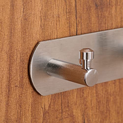 Fortune Stainless Steel Bathroom Accessories Hooks Plate | Wall Mounting and Door Back Hanger Pins for Hanging Cloth Set, Shirt Bar and Towel Rack, Robe, Keys | khutti - (6 Hook) (Pack of 1) - Image 2