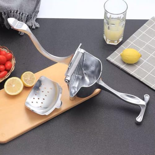 Divinext Metal Lemon-Lime Squeezer-Manual Hand Press Juicer.,27.6 x 15.5 x 12.9 cm,Silver - Image 2