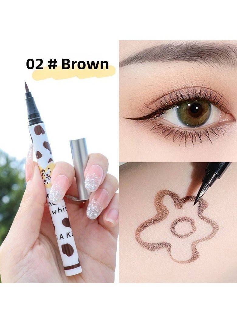 SUAKE Vibrant Animal-Themed Liquid Eyeliner - Quick-Drying, Waterproof, Sweat-Resistant, Smudge-Proof, Long-Lasting, Fine Tip, Beginner-Friendly Makeup - Perfect Festive Gift Idea for Friends and Family COLD TEA BROWN - Image 1