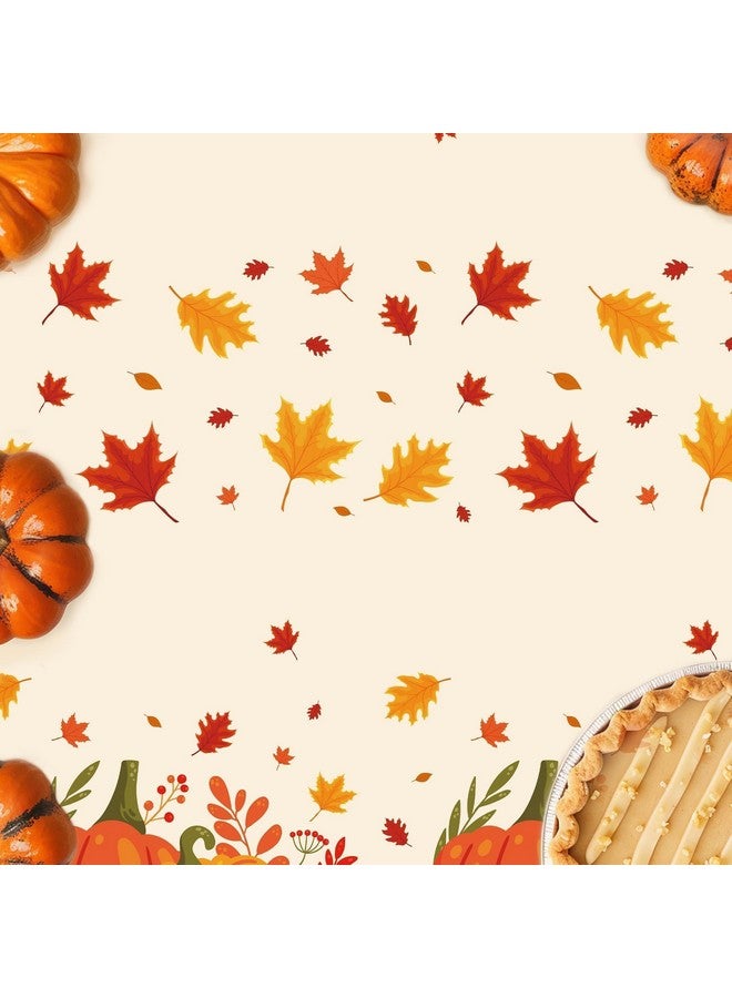 Childom Thanksgiving Disposable Tablecloths - Fall Pumpkin Maple Plastic Table Cloth, Waterproof Rectangular for Home, Fall Themed Parties, Outdoor Picnic - 3 Pack, 54 x 108 Inch - Image 4