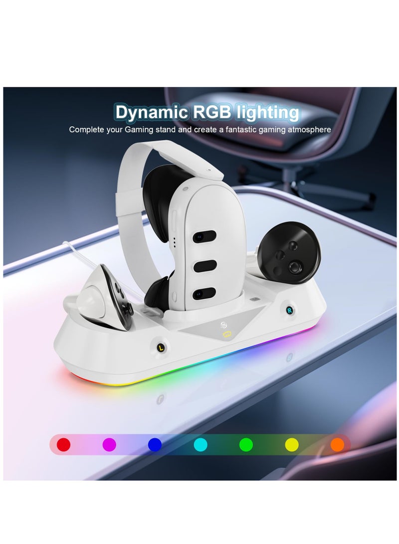 Magnetic Fast Charger Dock Compatible with Meta/Oculus Quest 3 Headset and Controller Charging Station Stand 2 Rechargeable Batteries  - Image 3
