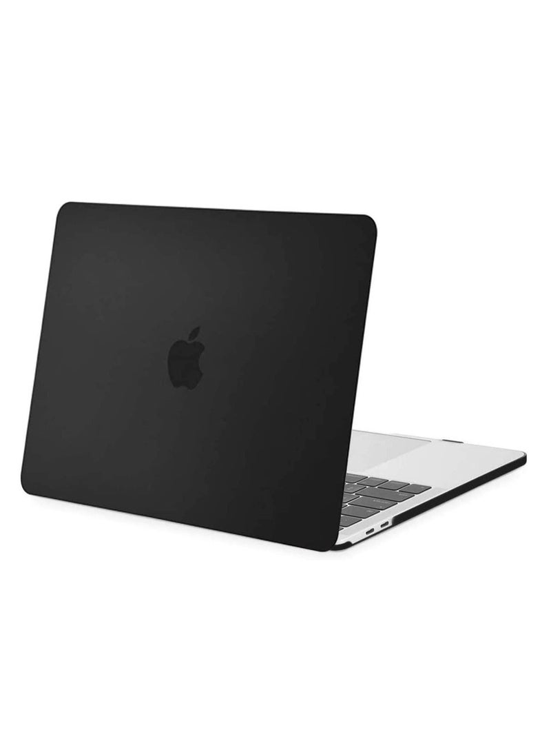 غطاء جراب MacBook Air 13 بوصة A2337 M1 A2179 / A1932 / 2021/2020/2019/2018 غطاء صلب قابل للإزالة لهاتف MacBook Air 13 شاشة Retina مع Touch ID أسود - Image 1