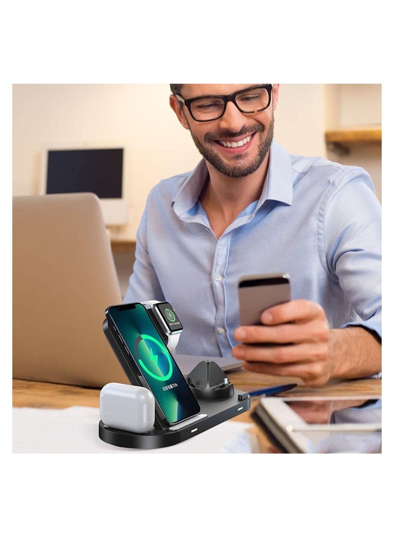 عام 3 in 1 Wireless Charger Station Magnetic Charging Dock (Black) - Image 3