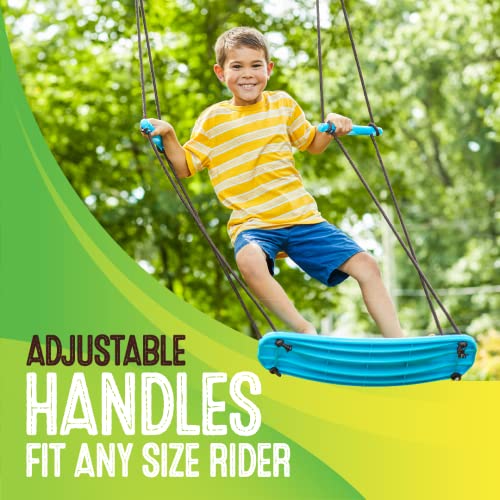 Swurfer Kick Stand Up Tree Swing, Outdoor Swingset for Kids with Adjustable Handles, Outdoor Play Equipment, Weatherproof, Easy Installation, 200 lbs, Ages 6+, Blue - Image 4