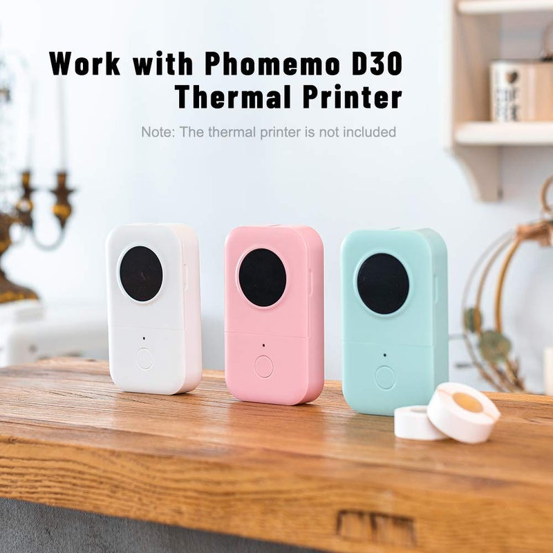 Phomemo D30 Label Maker Tape Cable Wire Label Tape, Black Print on White Sticker, 12.5mm x 74mm+35mm (3/8" x2 7/8"+1 3/8) Self-Adhesive Thermal Label Tape, 65 Tapes/Roll, 3-Roll - Image 5