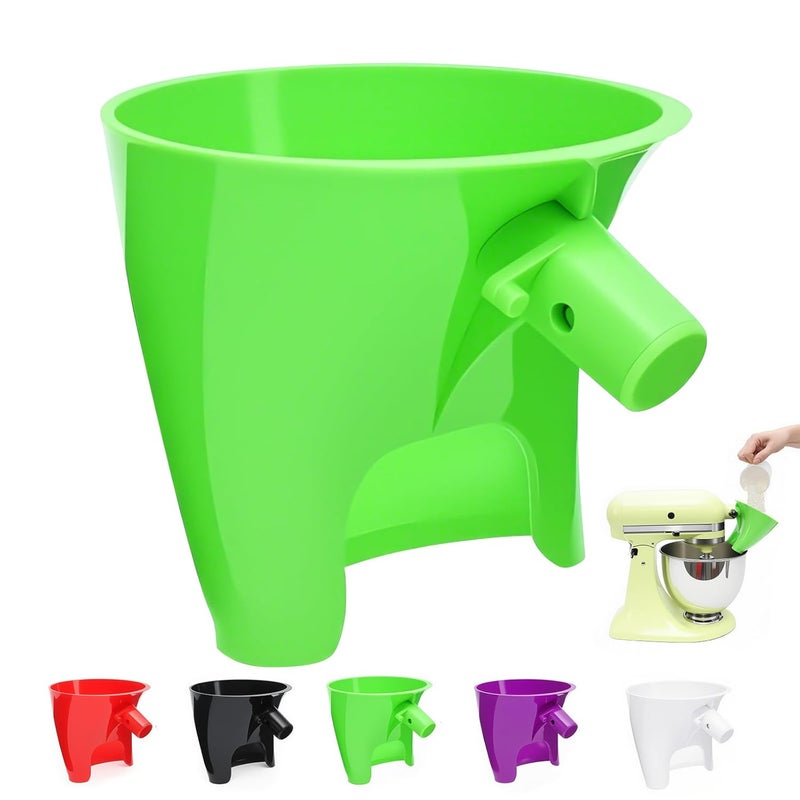 KEEUH Green Mess-Free Funnel for Kitchen Aid Mixer, Kitchen Aid Attachment for 5 Qt Tilt-Head Models(KSM150), Flour Funnel for Easy Pour and Without Splashing, Easy Clean - Image 1