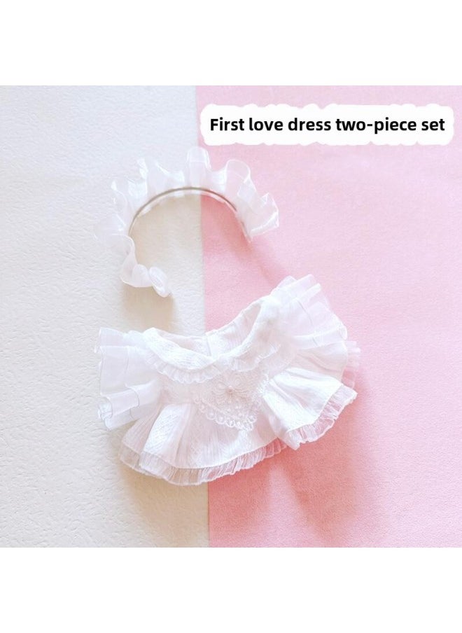 Generic - Spring/Summer 2023 Small Skirt Cotton Doll Dress Dress Suit Doll Star Doll Normal Chubby Body-Color:First Love Dress Two-Piece Set - Image 1