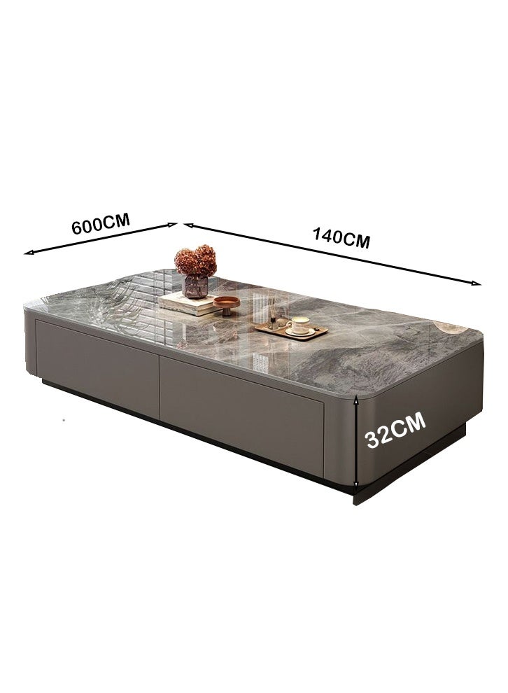 NKX Coffee Table for Living Room Small Household Tea Table Modern light luxury Combination Simple 140*60cm  Grey Stone Board - Image 5